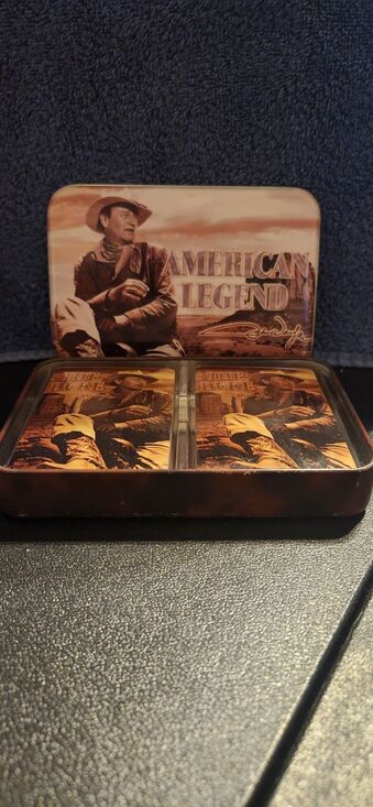 John Wayne Other - Vintage & Collectible John Wayne 2 decks of playing Sealed cards in a metal tin